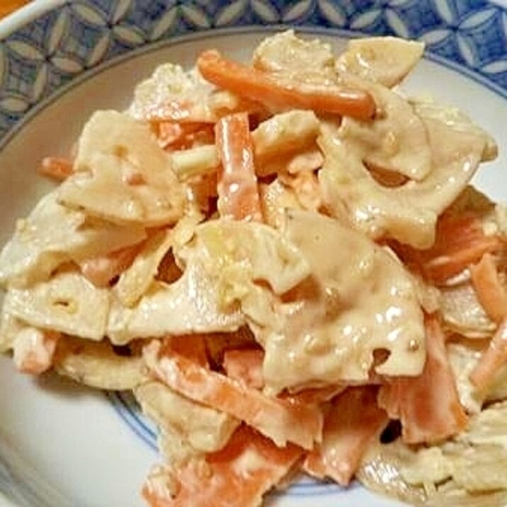 胡麻マヨポンで 蓮根サラダ